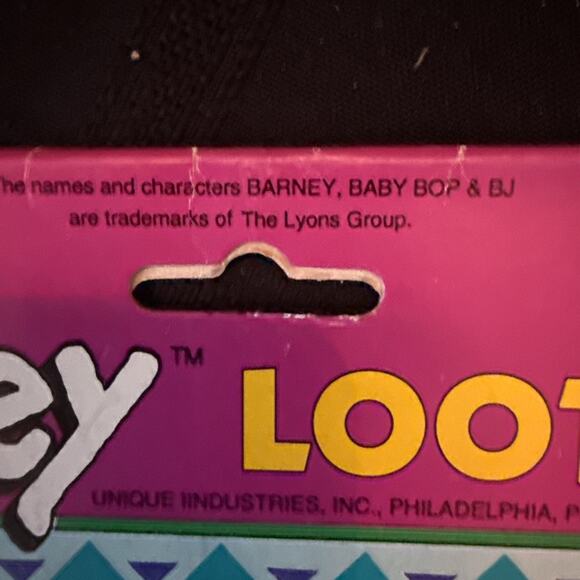 2 Vntg Barney Loot Favor Treat Bags Packages 8 Birthday Party 1995 BabyBop BJ - Picture 2 of 9